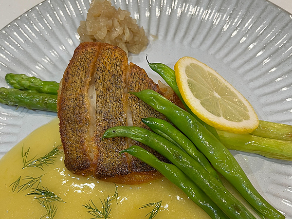 オオモンハタを使ってフレンチ料理